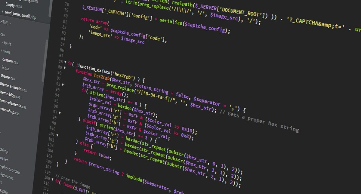 PHP source code with syntax highlighting in a code editor